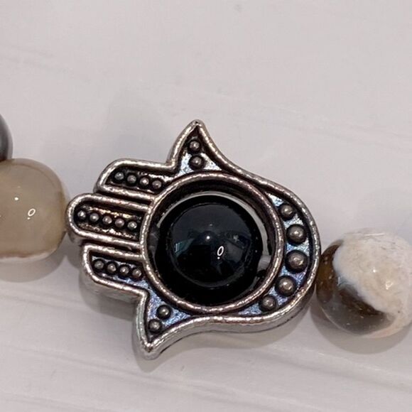 Hands + Eye + Agate Healing Bracelets Set Of 3 NWT - Picture 7 of 12